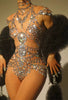 Life of a Showgirl Costume - Rhinestone Sheer Nude Showgirl Bodysuit - Swiftie Showgirl Costume