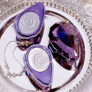 Purple Diamond Moon-dust Highlight Powder Palette - Amethyst Jewel Highlighter Palette - Purple & White Hue Powder - Beauty