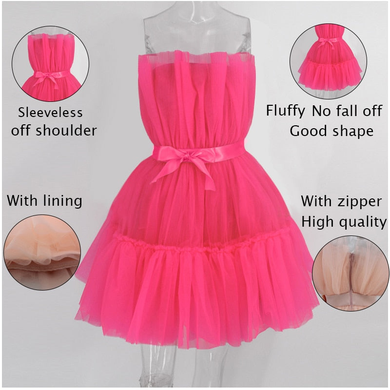 Tulle Party Dress - Layered Tulle Dress - Tulle Dress for Tulle Train