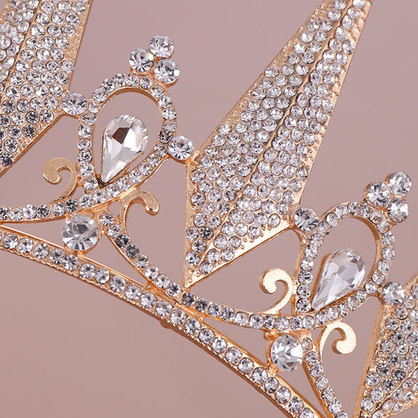 ? HOST PICK! ? Exquisite Crystal Encrusted Crown Gold Baroque Crystal Crown & Earring Set: Bridal Headpiece  main image 4