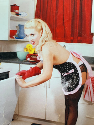 Polka Dot Apron, Retro Apron, Hostess Apron, Designer Apron, Sexy Apron, Pin Up Apron