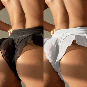 Black High Waisted THONG BIKINI, Sexy Bikini Bottoms, White, Brazilian Bikini Bottoms, Sexy String Bikini Bottoms