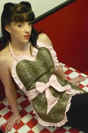 Polka Dot Apron, Retro Apron, Hostess Apron, Designer Apron, Sexy Apron, Pin Up Apron