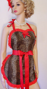 Polka Dot Apron, Retro Apron, Hostess Apron, Designer Apron, Sexy Apron, Pin Up Apron