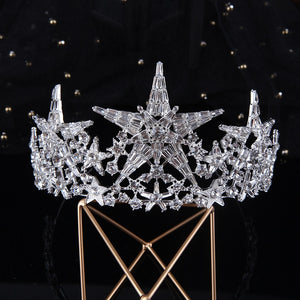 NEW ARRIVAL - Baroque Sparkling Crystal Star Crown, Celestial Star Crown, Large star Crown, Witchy Crown