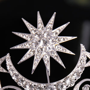 Celestial Rhinestone Crown - Sun & Moon Crown Tiara - Witchy Crown