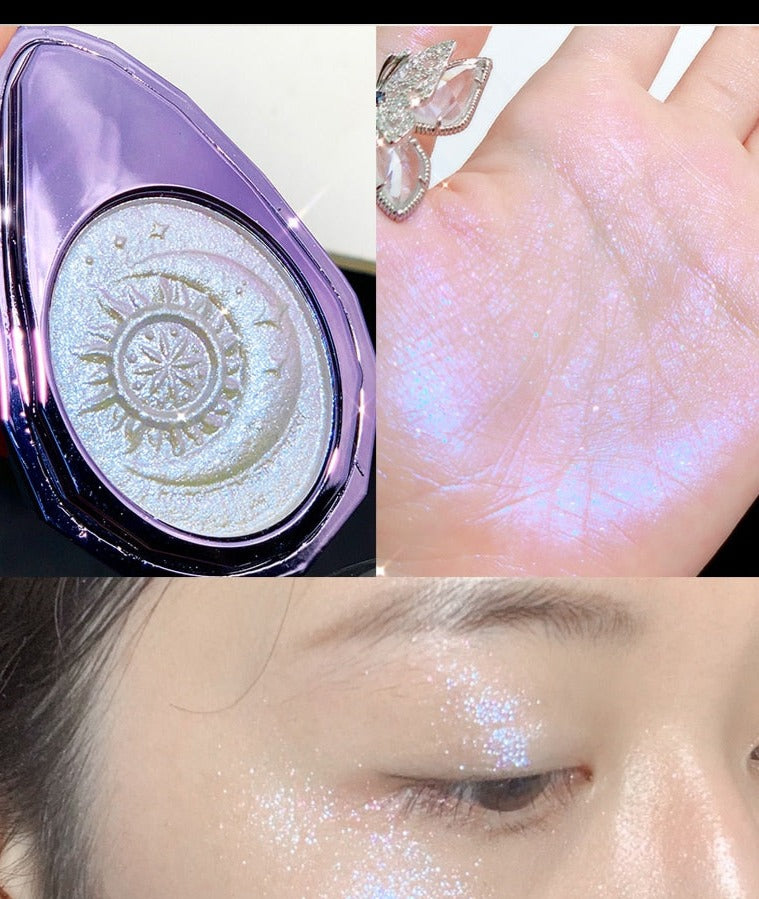 Purple Diamond Moon-dust Highlight Powder Palette - Amethyst Jewel Highlighter Palette - Purple & White Hue Powder - Beauty