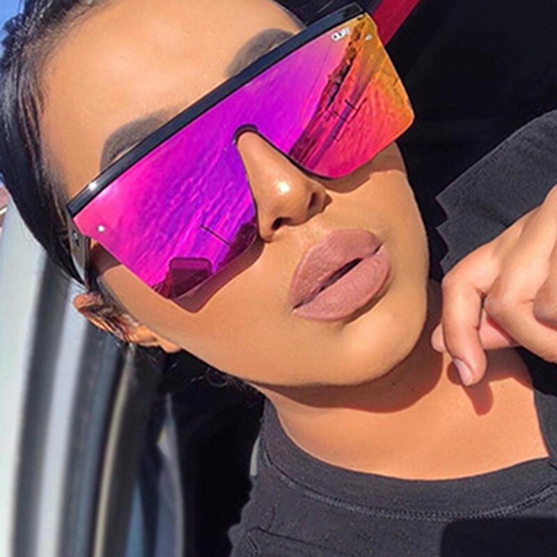 Pink Rainbow Sunglasses, Large One-Piece Sunglasses, Mercury Film Colorful Sunglasses, Hot Pink Sunglasses, Festival Sunglasses, Big Sunglasses