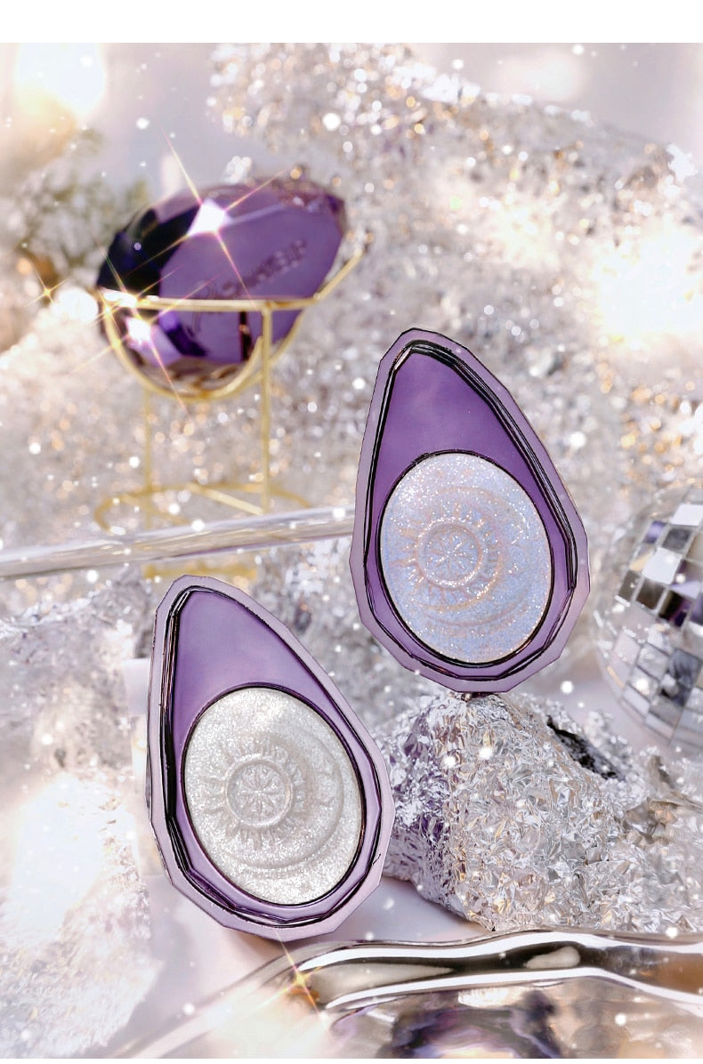 Purple Diamond Moon-dust Highlight Powder Palette - Amethyst Jewel Highlighter Palette - Purple & White Hue Powder - Beauty