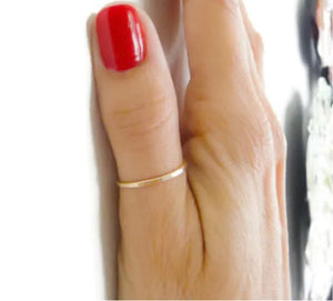9k Solid Gold Thin Band Ring - Minimalist SOLID Gold Bands - Solid Gold Thumb Rings