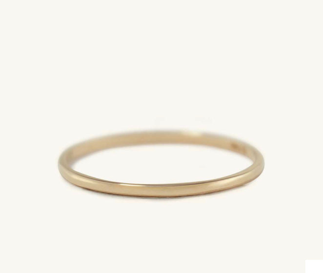 9k Solid Gold Thin Band Ring - Minimalist SOLID Gold Bands - Solid Gold Thumb Rings