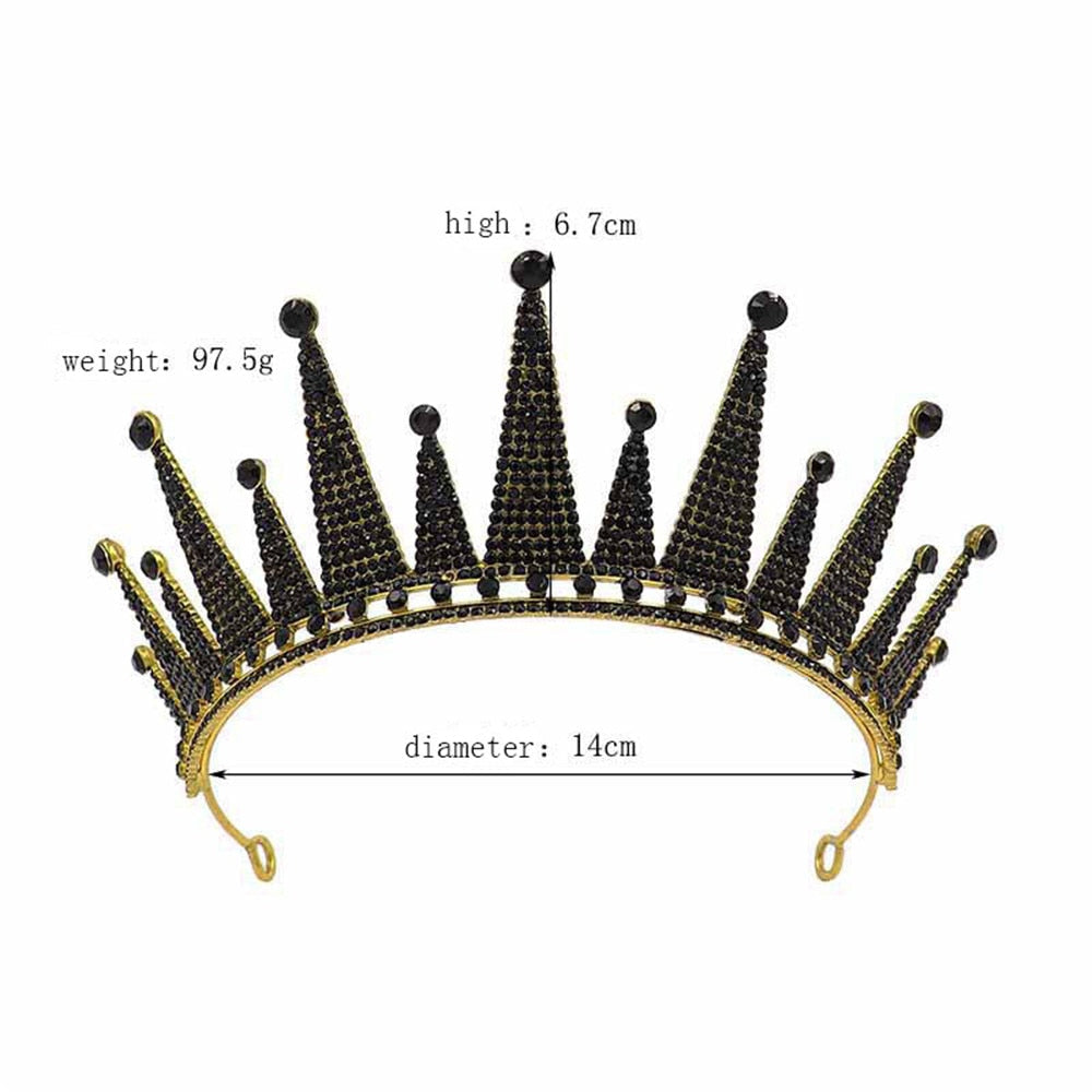 Gothic Crown, Queen Crown, Traditional Queens Crown, Birthday Crown Red, Crown Black