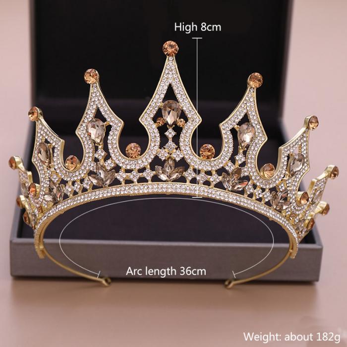 LARGE CROWN-Birthday Photoshoot - Saffron Diamond Crown - Royal Crown - Birthday Crown