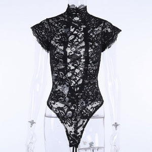 FULL FIGURE Long Sleeve Lace Bodysuit -Plus Size Black Lace Bodysuit -Full Figure White Lace Bodysuit - Plus Size Bodysuits