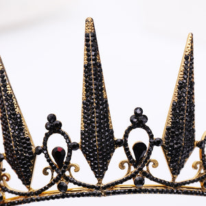 NEW ARRIVAL - Bossy Crown - Black & Gold Rhinestone Crystal Crown - Birthday Photoshoot Crown