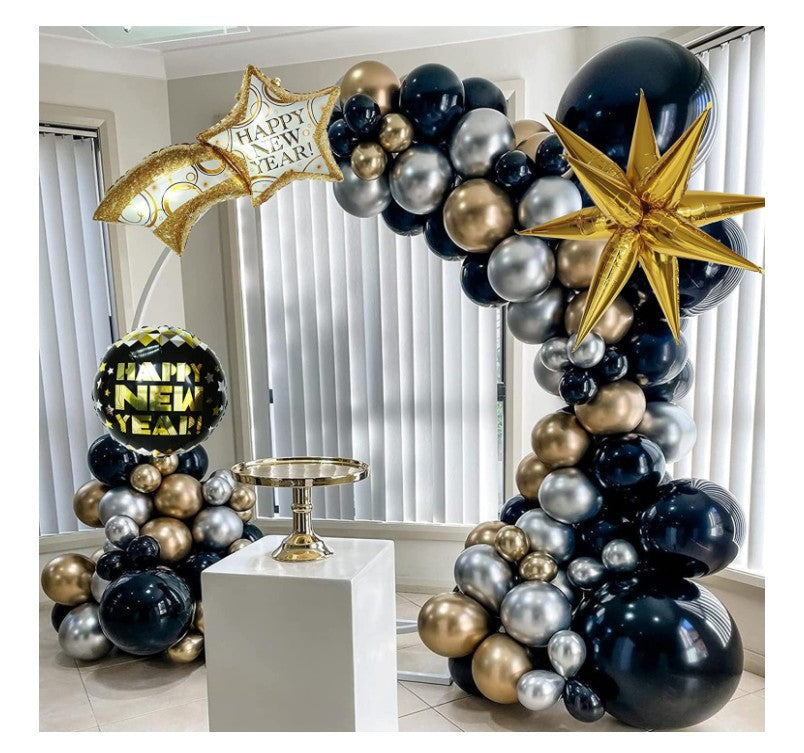 Black & Gold Shooting Star & Moon Balloon Garland Arch Kit - Black & G – By  Order Of The Queen